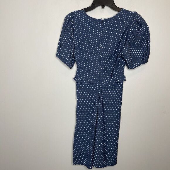 MADEWELL Mini Dress Women 0 Blue Polka Dot Ruffle NEW Puff Sleeve NP106 - Picture 8 of 16